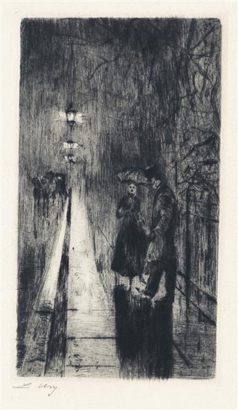 LESSER URY Two etchings with drypoint.